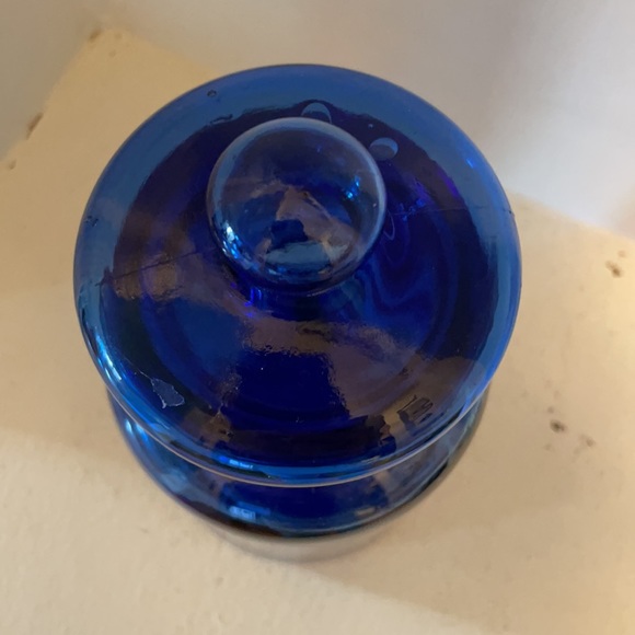 Vintage Pier One Cobalt Blue Glass Apothecary Jar with Lid Made in Spain - Picture 2 of 5